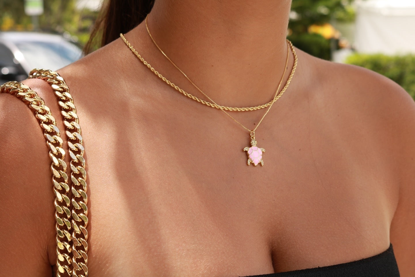 The Pink Turtle Necklace